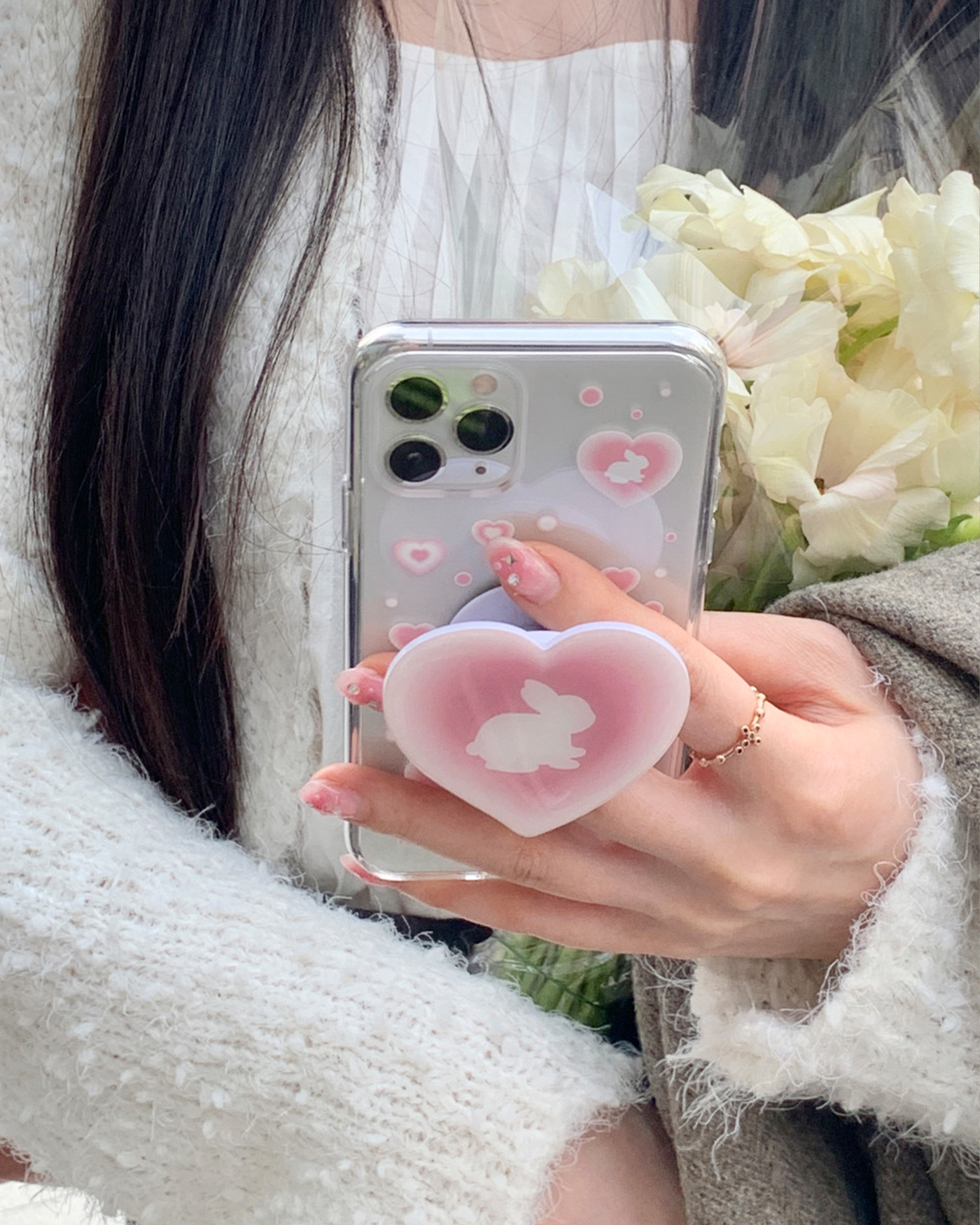 plumpily bunny glossy pink case